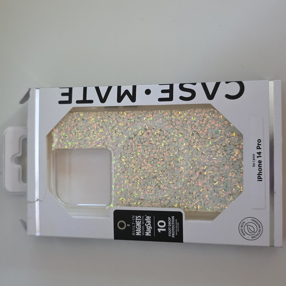 Case Mate Gold And Clear Confetti Phone Case iPhone 14 Pro 10' Drop Protection - Picture 10 of 10